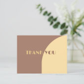 Huwelijk Dank u Mocha Mousse gebogen vlakke Kaart (Staand voorkant)