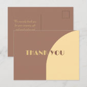 Huwelijk Dank u Mocha Mousse gebogen vlakke Kaart (Voorkant / Achterkant)