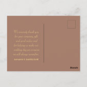 Huwelijk Dank u Mocha Mousse gebogen vlakke Kaart (Achterkant)