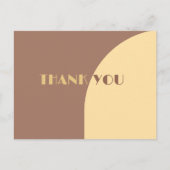 Huwelijk Dank u Mocha Mousse gebogen vlakke Kaart (Voorkant)