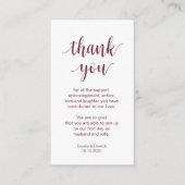 Huwelijk Dank u, Modern Bourgondisch Script Informatiekaartje (Voorkant)