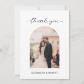 Huwelijk Dank u Moderne Foto Arch QR Code Bedankkaart (Voorkant)