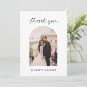 Huwelijk Dank u Moderne Foto Arch QR Code Bedankkaart (Staand voorkant)