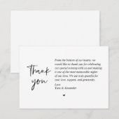 Huwelijk Dank u, moderne minimalistische Kaart (Voorkant / Achterkant)