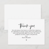 Huwelijk Dank u, moderne minimalistische Kaart (Voorkant / Achterkant)
