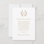 Huwelijk Dank u Monogram Foto Goud Wit Bedankkaart (Achterkant)