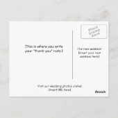 Huwelijk Dank u Opmerking Briefkaart (Achterkant)