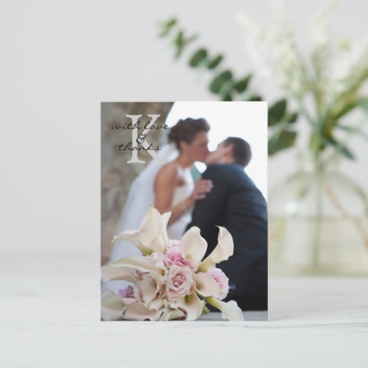 Huwelijk Dank u Opmerking Briefkaart (Staand voorkant)