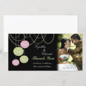 Huwelijk Dank u Roze Groene Lantaarns Fotokaart Bedankkaart (Voorkant / Achterkant)