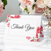 Huwelijk Dank u Roze Witte Bloemen Bedankkaart