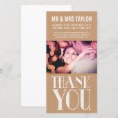 Huwelijk Dank u Rustieke Neutrale Fotokaarten Bedankkaart (Voorkant / Achterkant)