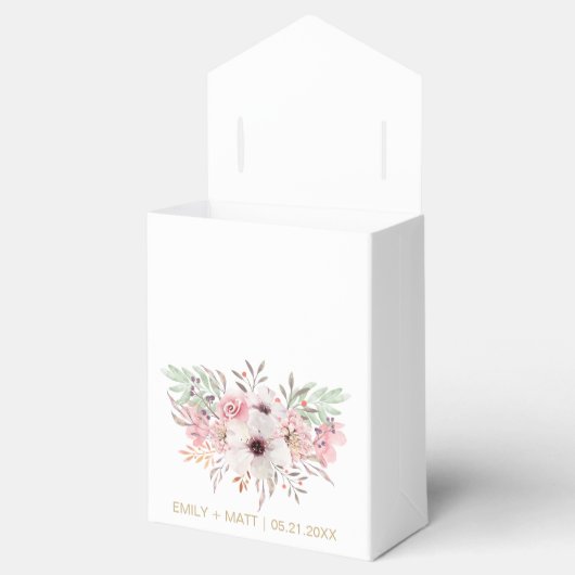 Huwelijk Dank u Rustieke Roze Bloemen Favoriete Do Bedankdoosjes (Geopend)