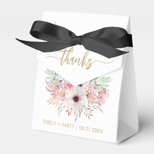 Huwelijk Dank u Rustieke Roze Bloemen Favoriete Do Bedankdoosjes (Voorkant Zijde)