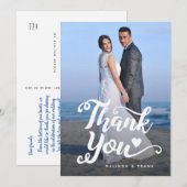 Huwelijk Dank u | Script boven Photo-Briefkaart Kaart (Voorkant / Achterkant)