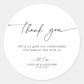 Huwelijk Dank u sticker (Voorkant)