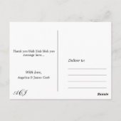 Huwelijk Dank u (verticaal - volledige foto) Briefkaart (Achterkant)