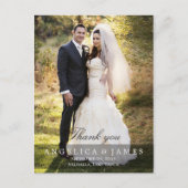 Huwelijk Dank u (verticaal - volledige foto) Briefkaart (Voorkant)