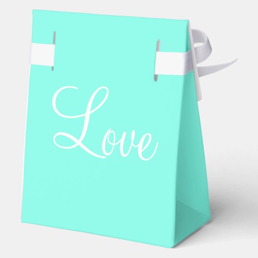 Huwelijk Dank u voor Turquoise Blauwe Naam Bedankdoosjes (Achterkant)