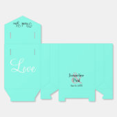 Huwelijk Dank u voor Turquoise Blauwe Naam Bedankdoosjes (Ongevouwen)