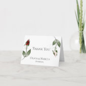 Huwelijk Dank u | Waterverf Dusty Roos Bud Bedankkaart (Voorkant)