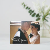 Huwelijk Dank u Wenskaart Briefkaart (Staand voorkant)