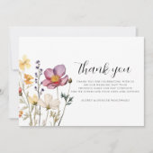Huwelijk Dankkaart met Wilde Bloemen Bedankkaart (Voorkant)