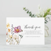 Huwelijk Dankkaart met Wilde Bloemen Bedankkaart (Staand voorkant)