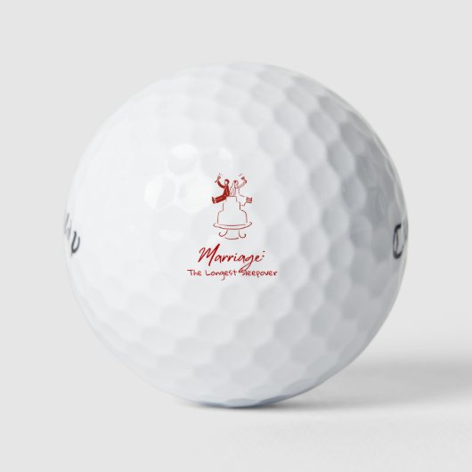Huwelijk: De Langste Slaapfeestje | Rode Handgetek Golfballen (Voorkant)