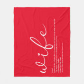 Huwelijk Definitie Script Liefde Hart Rood Fleece Deken (Voorkant)