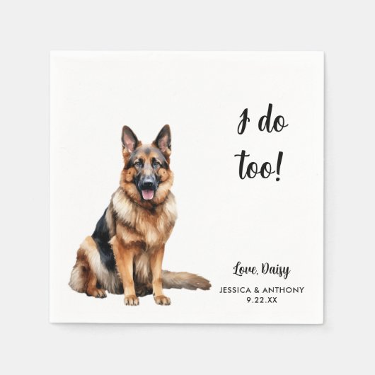 Huwelijk Duitse Herdershond Servet (Voorkant)