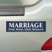 Huwelijk, een Man een vrouw Bumpersticker (Op auto)