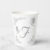 Huwelijk Eenheid Monogrammed Trouwdouche Papieren Bekers (Voorkant)