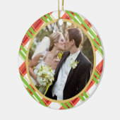 Huwelijk  | Eerste kerstfotoversiering Keramisch Ornament (Links)