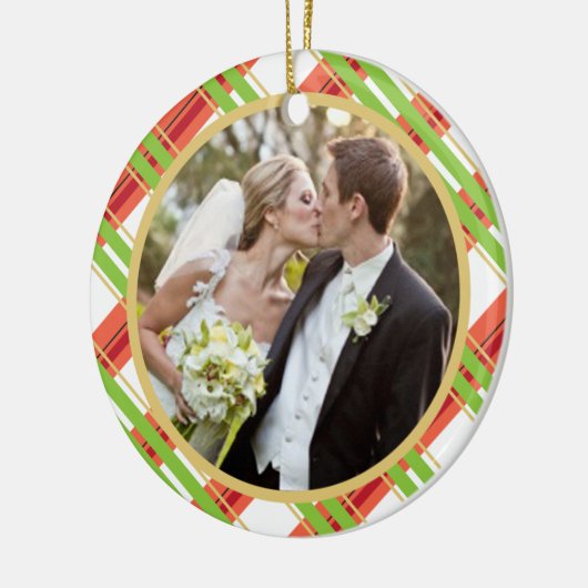 Huwelijk | Eerste kerstfotoversiering Keramisch Ornament (Links)