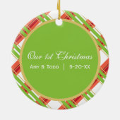 Huwelijk  | Eerste kerstfotoversiering Keramisch Ornament (Achterkant)