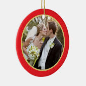 Huwelijk  | Eerste kerstfotoversiering Keramisch Ornament (Rechts)