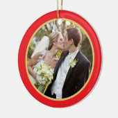 Huwelijk  | Eerste kerstfotoversiering Keramisch Ornament (Links)