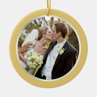 Huwelijk | Eerste kerstfotoversiering Keramisch Ornament