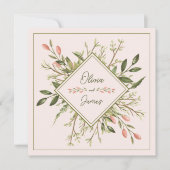 Huwelijk Elegant Bos Bladeren Zacht Roze Kaart (Voorkant)
