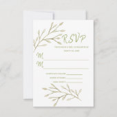 Huwelijk Elegant Bos Bladeren Zacht Roze RSVP Kaartje (Voorkant)