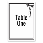 Huwelijk Elegant Bow Tafelnummer (Voorkant)