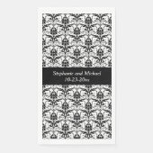 Huwelijk Elegant Damask Bruid Bruidegom Hand of Ba Servet (Voorkant)