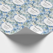 Huwelijk Elegant Minimalist Classic Blauw Dank u Cadeaupapier (Hoek)