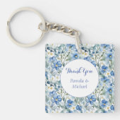 Huwelijk Elegant Minimalist Classic Blauw Dank u Sleutelhanger (voorkant)