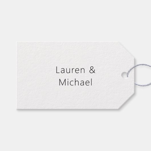 Huwelijk Elegant Minimalistische Plain Zwart Wit Cadeaulabel (Voorkant (Horizontaal))