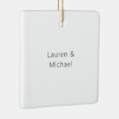 Huwelijk Elegant Minimalistische Plain Zwart Wit Keramisch Ornament (Rechts)