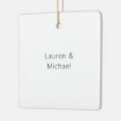 Huwelijk Elegant Minimalistische Plain Zwart Wit Keramisch Ornament (Links)