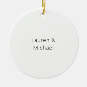 Huwelijk Elegant Minimalistische Plain Zwart Wit Keramisch Ornament