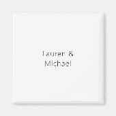 Huwelijk Elegant Minimalistische Plain Zwart Wit Magneet (Voorkant)