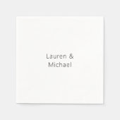 Huwelijk Elegant Minimalistische Plain Zwart Wit Servet (Voorkant)